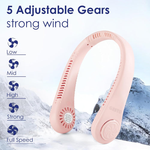 Gesto Portable Rechargeable Neck Fan | 360° Cooling | 5-Speed