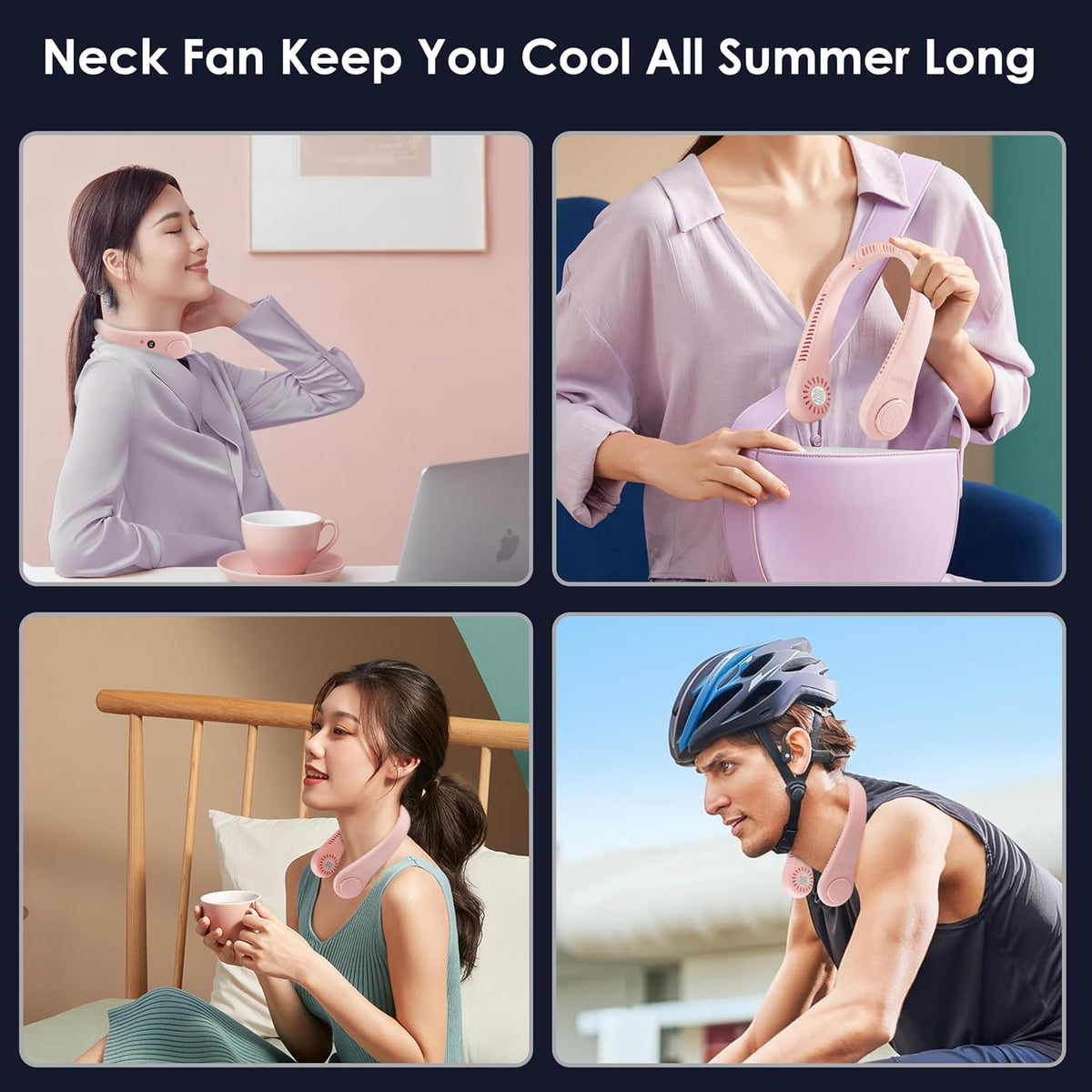 Gesto Portable Rechargeable Neck Fan | 360° Cooling | 5-Speed